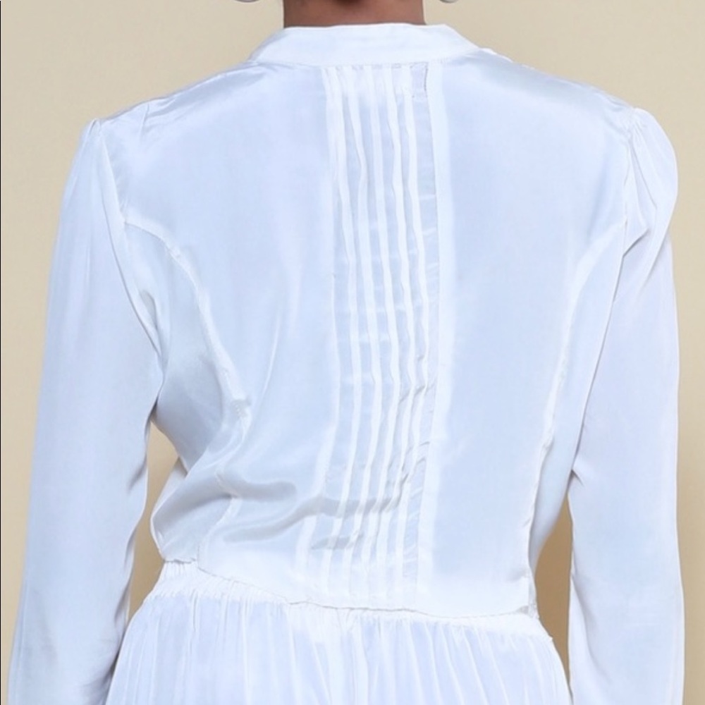 Long sleeve silk blouse